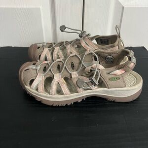 KEEN WHISPER WOMEN'S SPORT SANDALS BUNGEE TAUPE SIZE 8.5